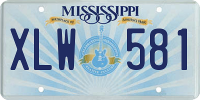 MS license plate XLW581