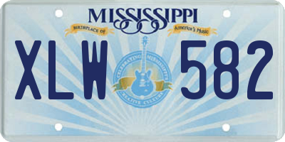 MS license plate XLW582