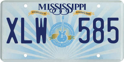 MS license plate XLW585