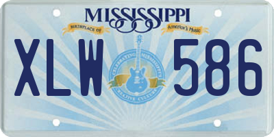MS license plate XLW586