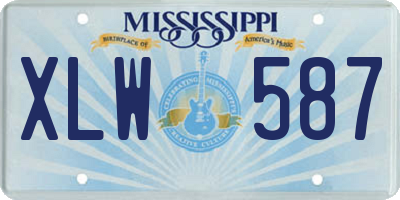 MS license plate XLW587