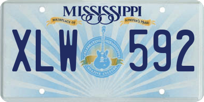 MS license plate XLW592