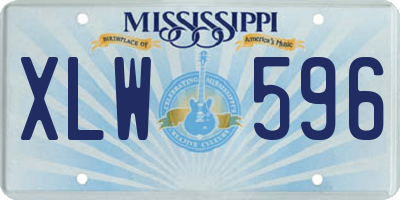 MS license plate XLW596