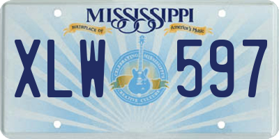 MS license plate XLW597