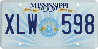 MS license plate XLW598