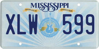MS license plate XLW599