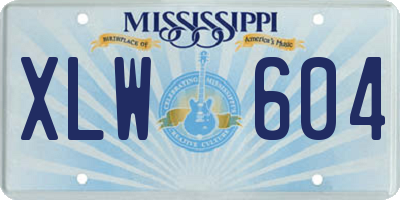 MS license plate XLW604