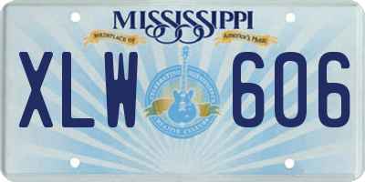 MS license plate XLW606