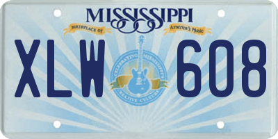 MS license plate XLW608