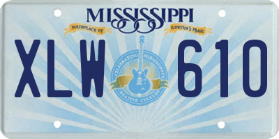 MS license plate XLW610