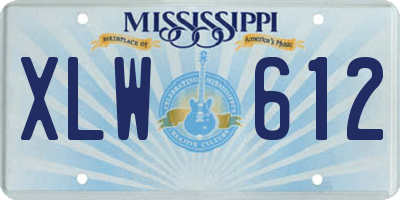 MS license plate XLW612