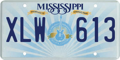 MS license plate XLW613