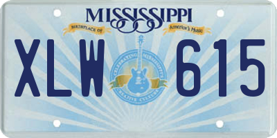 MS license plate XLW615