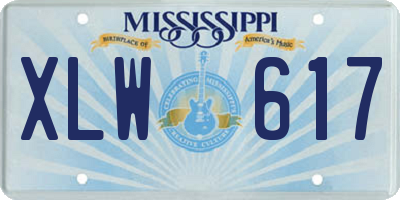 MS license plate XLW617