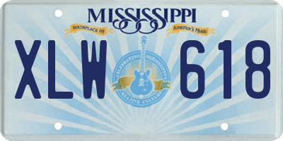 MS license plate XLW618
