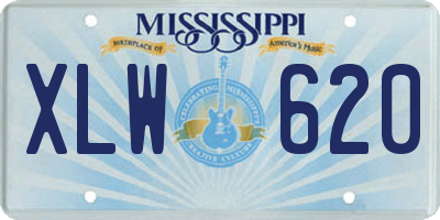 MS license plate XLW620