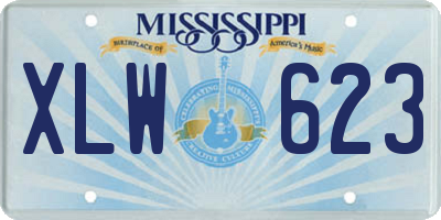 MS license plate XLW623