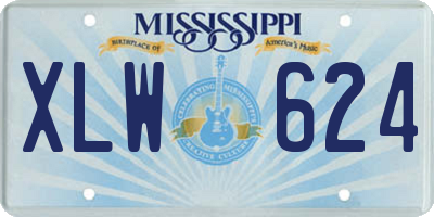 MS license plate XLW624