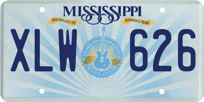 MS license plate XLW626