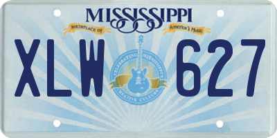 MS license plate XLW627