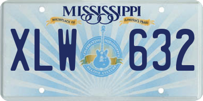 MS license plate XLW632