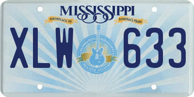 MS license plate XLW633