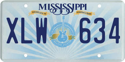 MS license plate XLW634