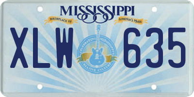 MS license plate XLW635