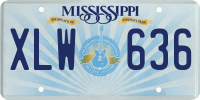 MS license plate XLW636