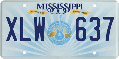 MS license plate XLW637