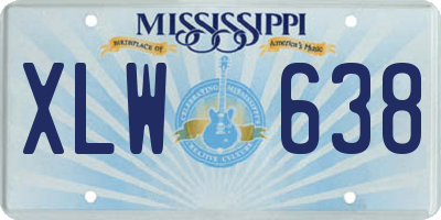 MS license plate XLW638