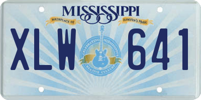 MS license plate XLW641