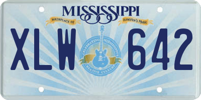 MS license plate XLW642