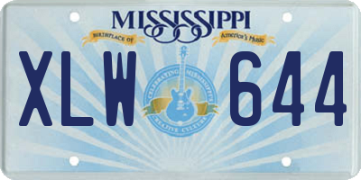 MS license plate XLW644