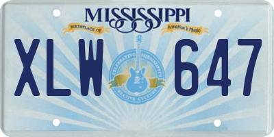 MS license plate XLW647
