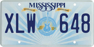 MS license plate XLW648