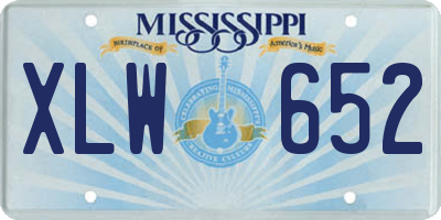 MS license plate XLW652