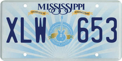 MS license plate XLW653