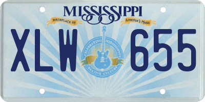 MS license plate XLW655