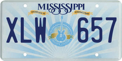 MS license plate XLW657