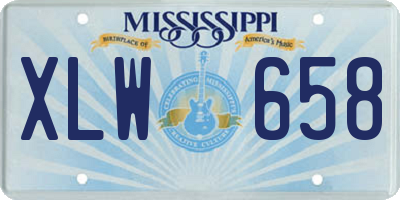 MS license plate XLW658