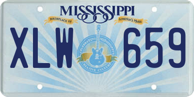 MS license plate XLW659