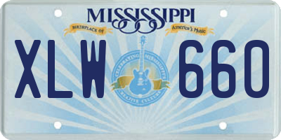 MS license plate XLW660