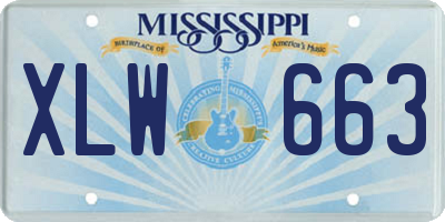 MS license plate XLW663