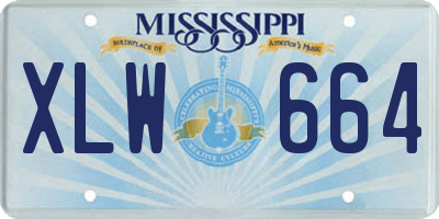 MS license plate XLW664