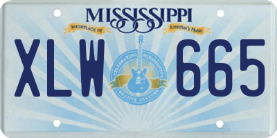 MS license plate XLW665