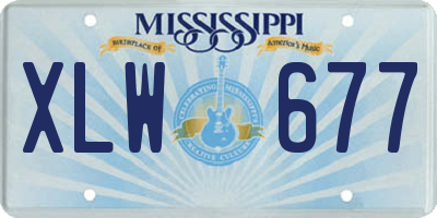 MS license plate XLW677