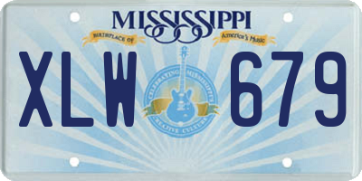 MS license plate XLW679