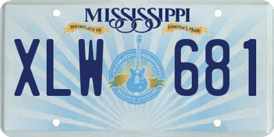 MS license plate XLW681