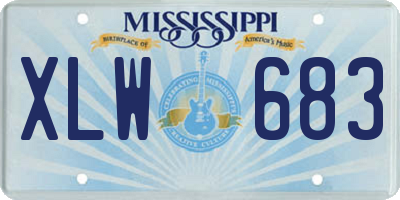 MS license plate XLW683